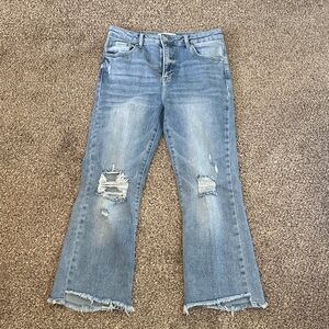 Distressed Risen Blue Women's Jeans